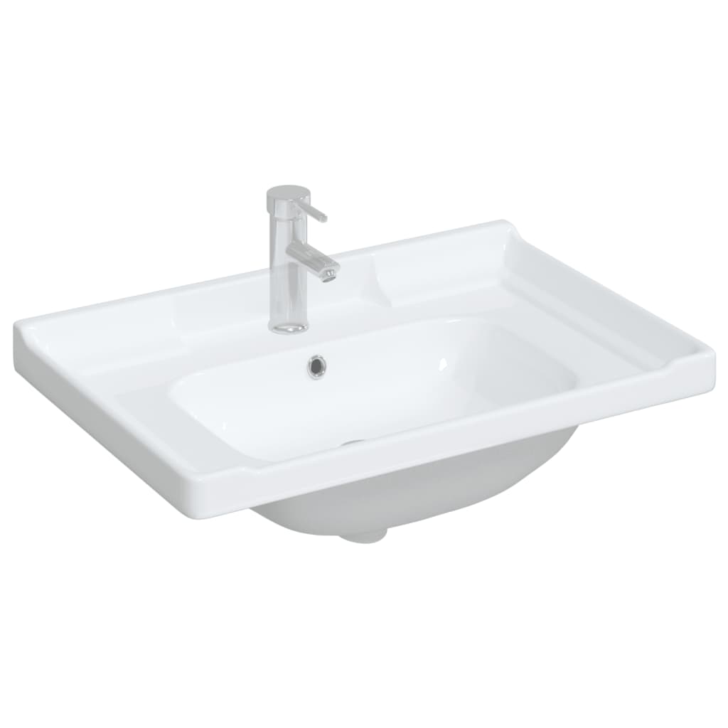 White bathroom sink 71x48x23 cm, rectangular, ceramic