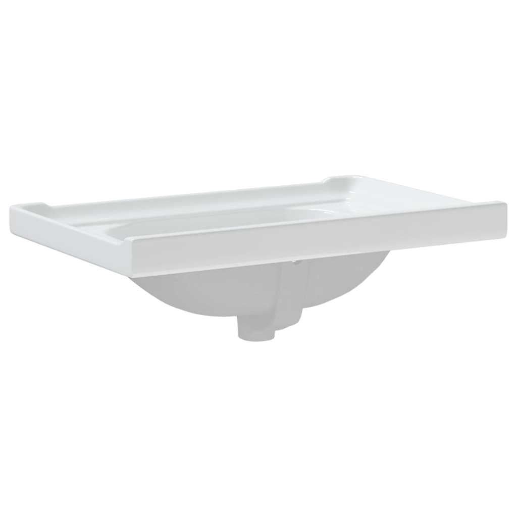 White bathroom sink 71x48x23 cm, rectangular, ceramic