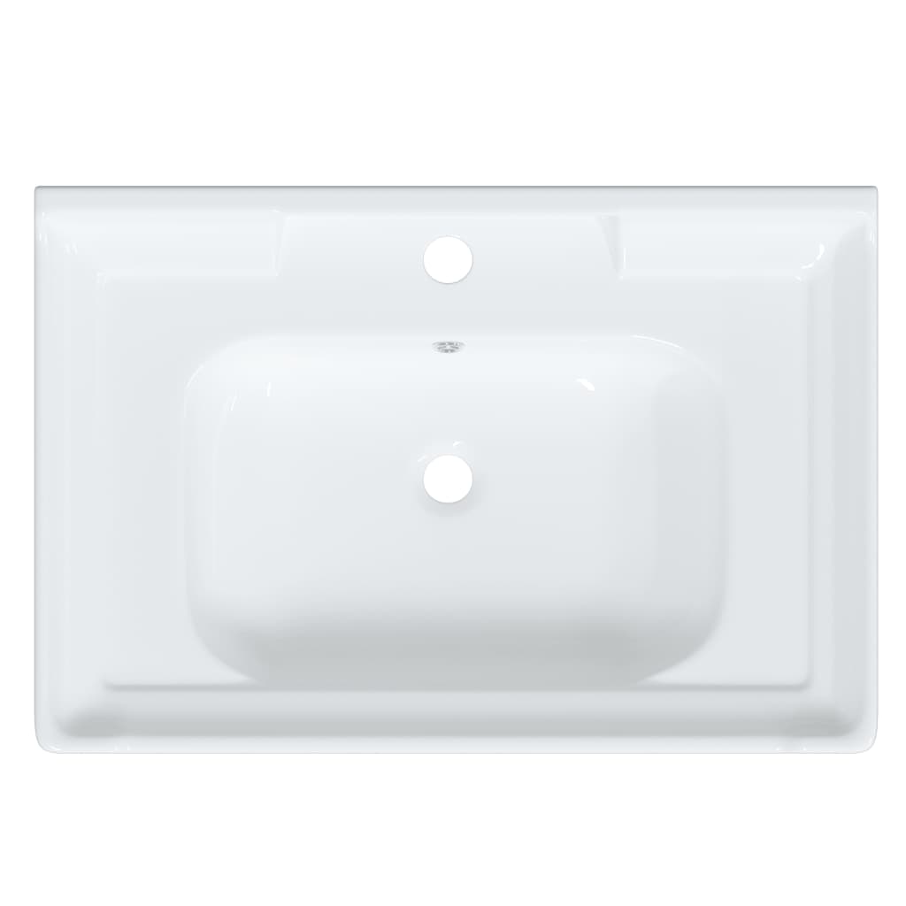 White bathroom sink 71x48x23 cm, rectangular, ceramic