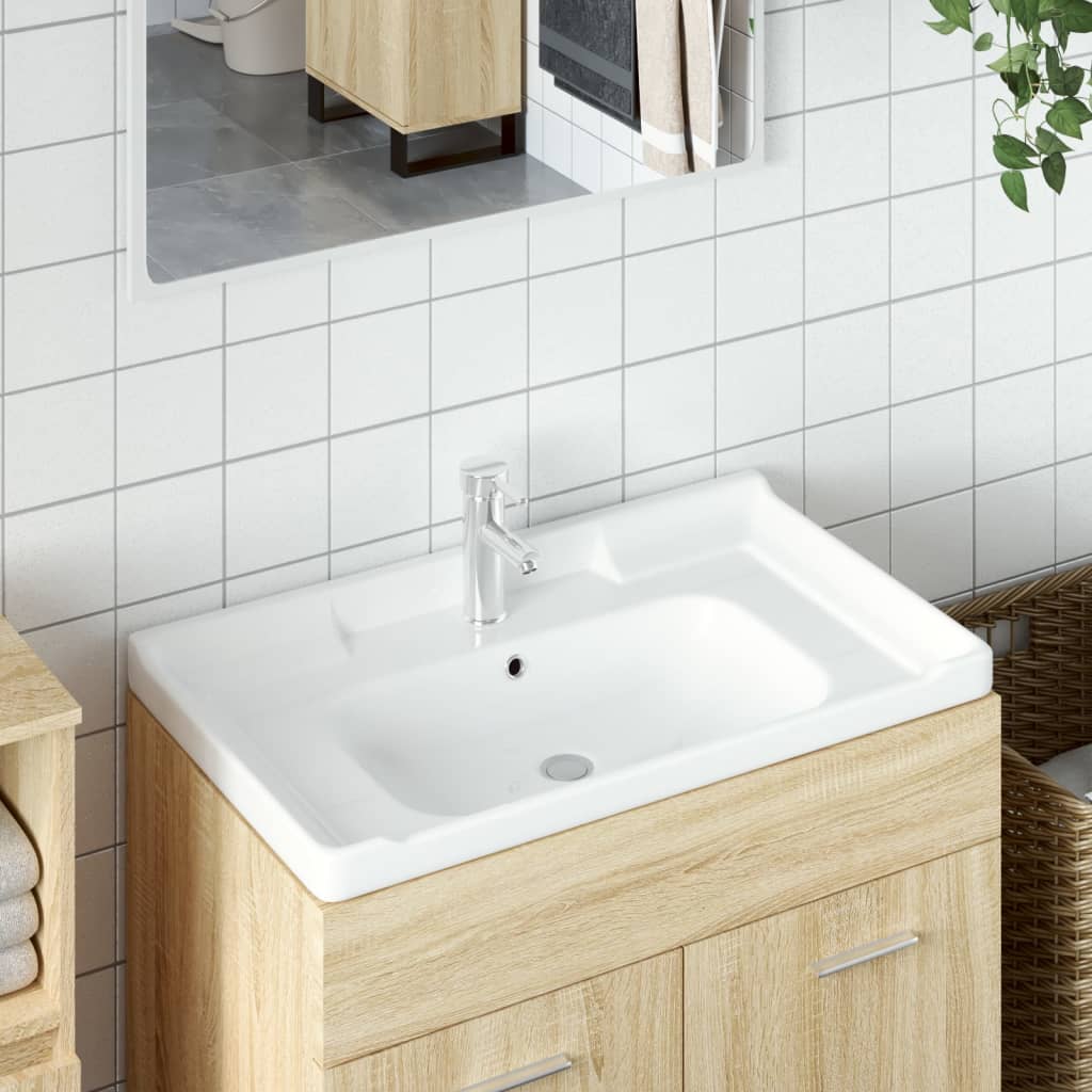 White bathroom sink 81x48x23 cm, oval, ceramic