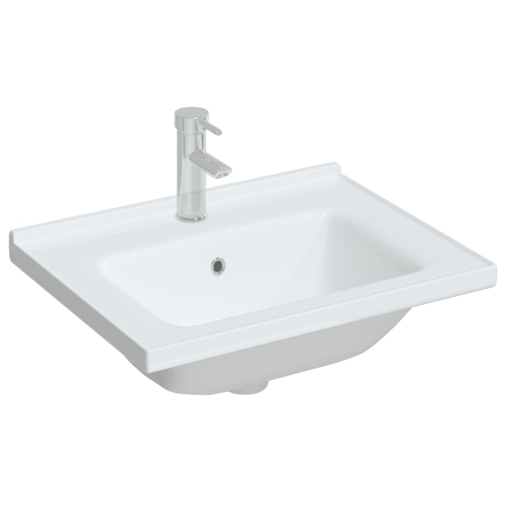 White bathroom sink 61x48x19.5 cm, oval, ceramic