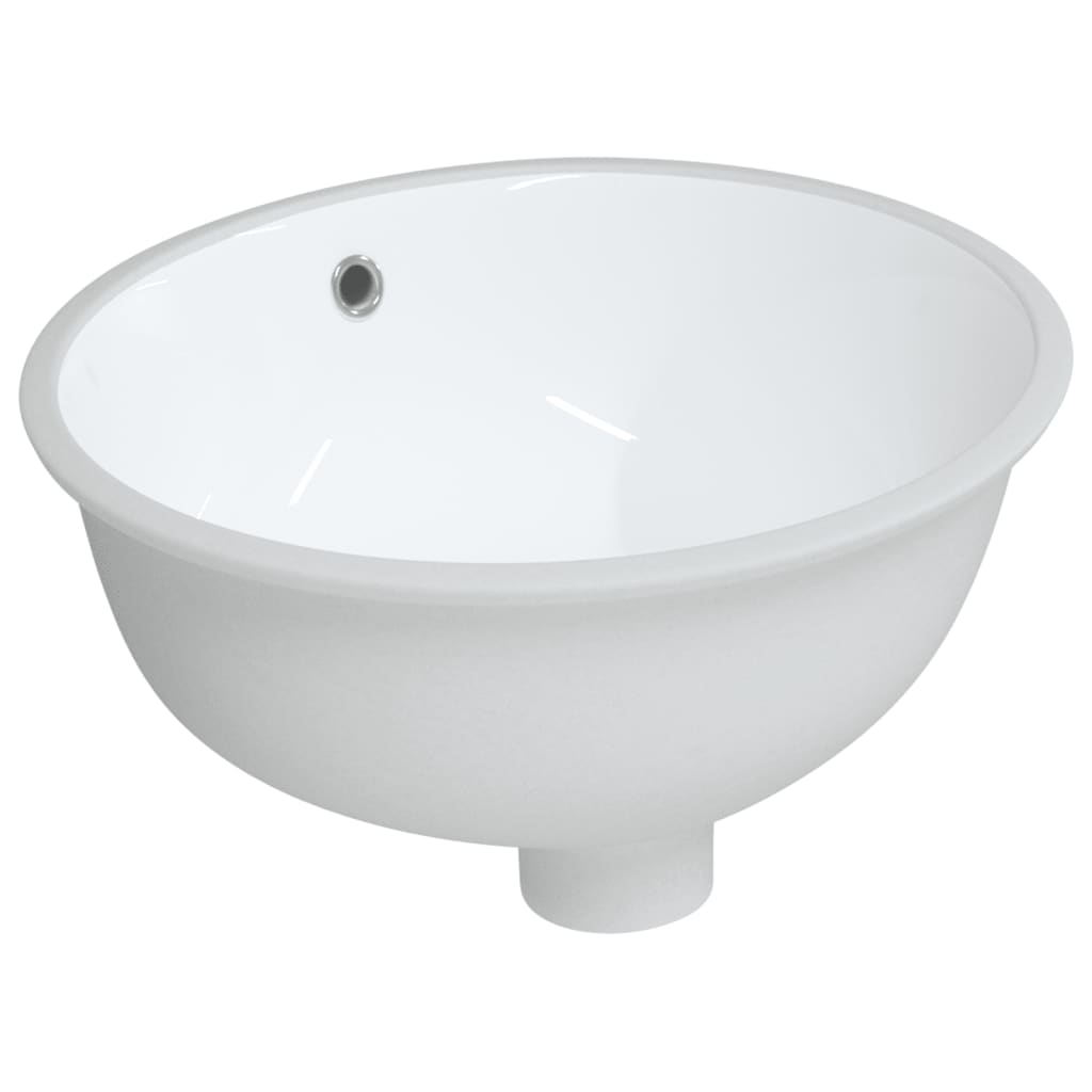 White bathroom sink 37x31x17.5 cm, oval, ceramic