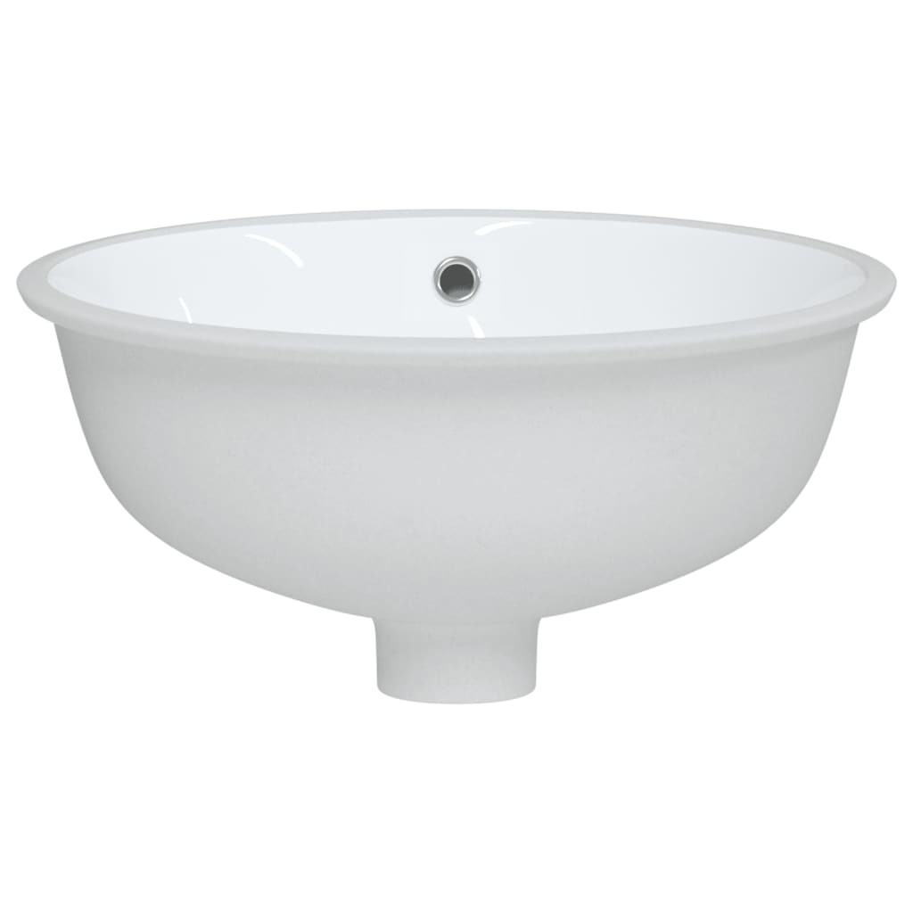 White bathroom sink 37x31x17.5 cm, oval, ceramic