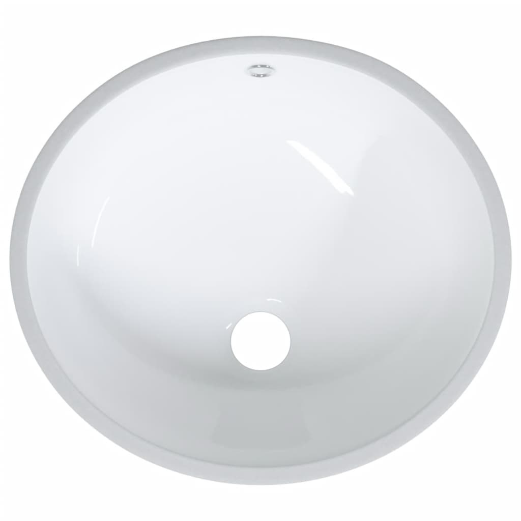 White bathroom sink 37x31x17.5 cm, oval, ceramic