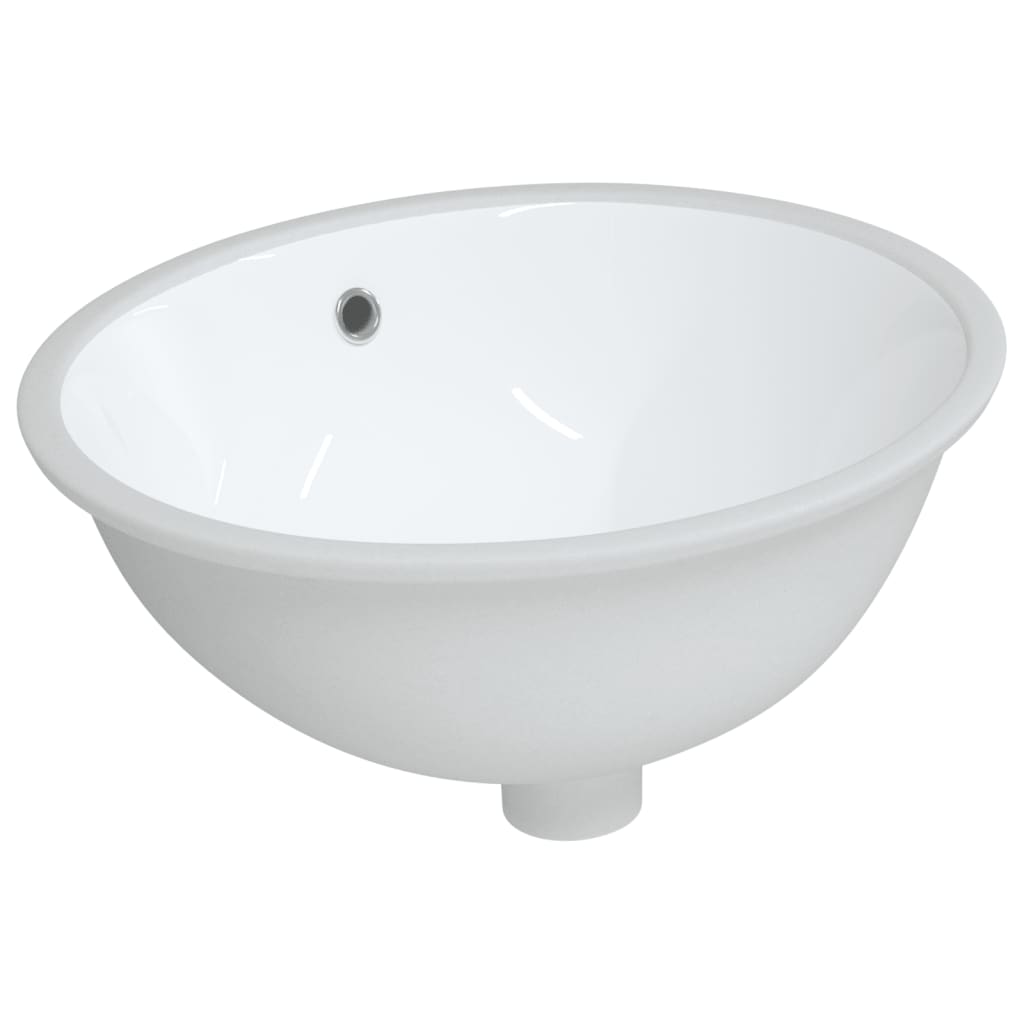 White bathroom sink 47x39x21 cm, oval, ceramic