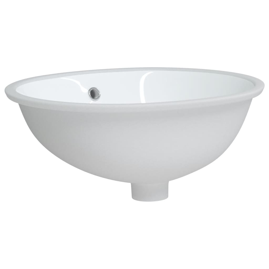 White bathroom sink 47x39x21 cm, oval, ceramic