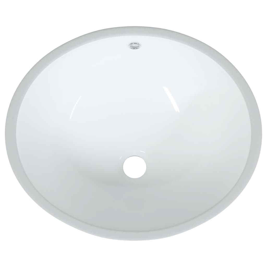 White bathroom sink 47x39x21 cm, oval, ceramic