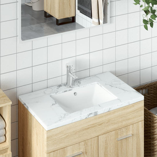 White bathroom sink 47.5x35x19.5 cm, rectangular, ceramic