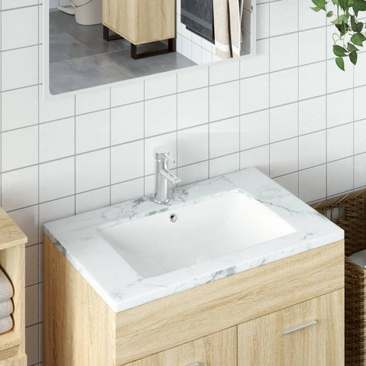 White bathroom sink 55.5x37.5x19 cm, oval, ceramic