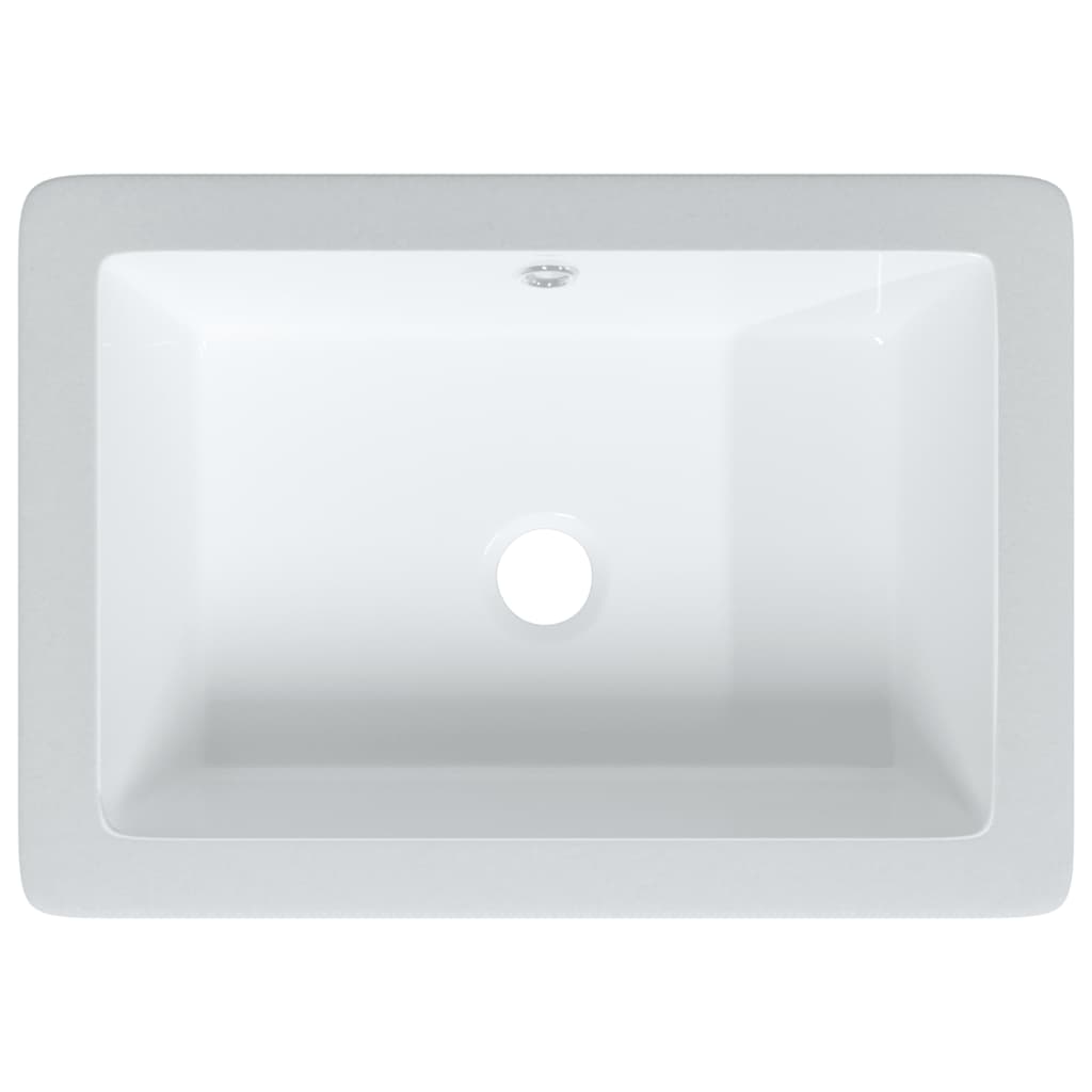 Bathroom sink, white, 46.5x35x18 cm, square, ceramic