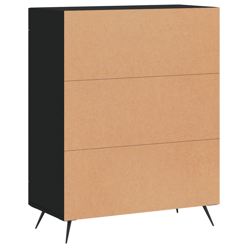 Wardrobe, black, 69.5x34x90 cm, composite wood