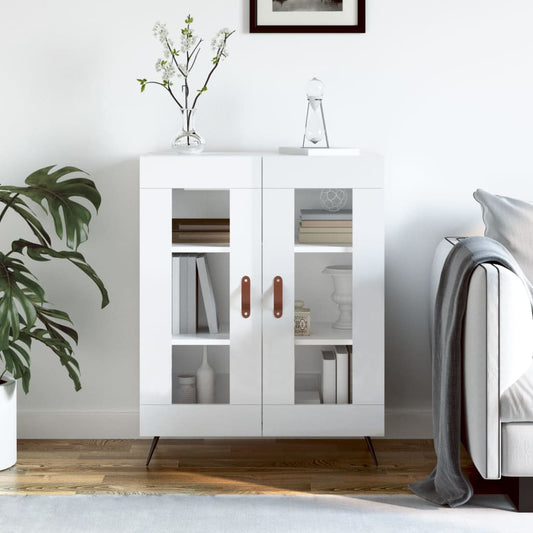 Wardrobe, high-gloss white, 69.5x34x90 cm, composite wood