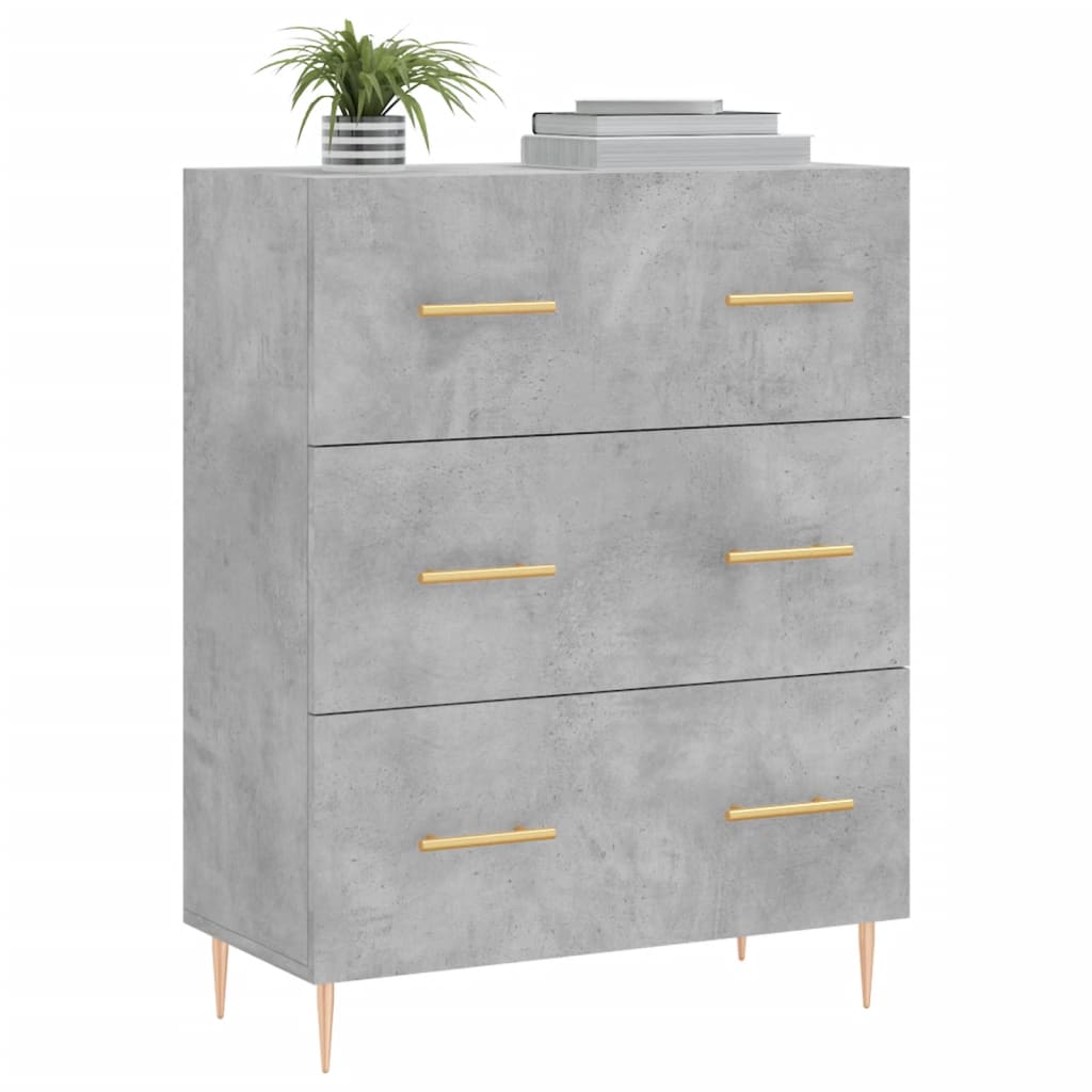 Sideboard, concrete grey, 69.5x34x90 cm, composite wood