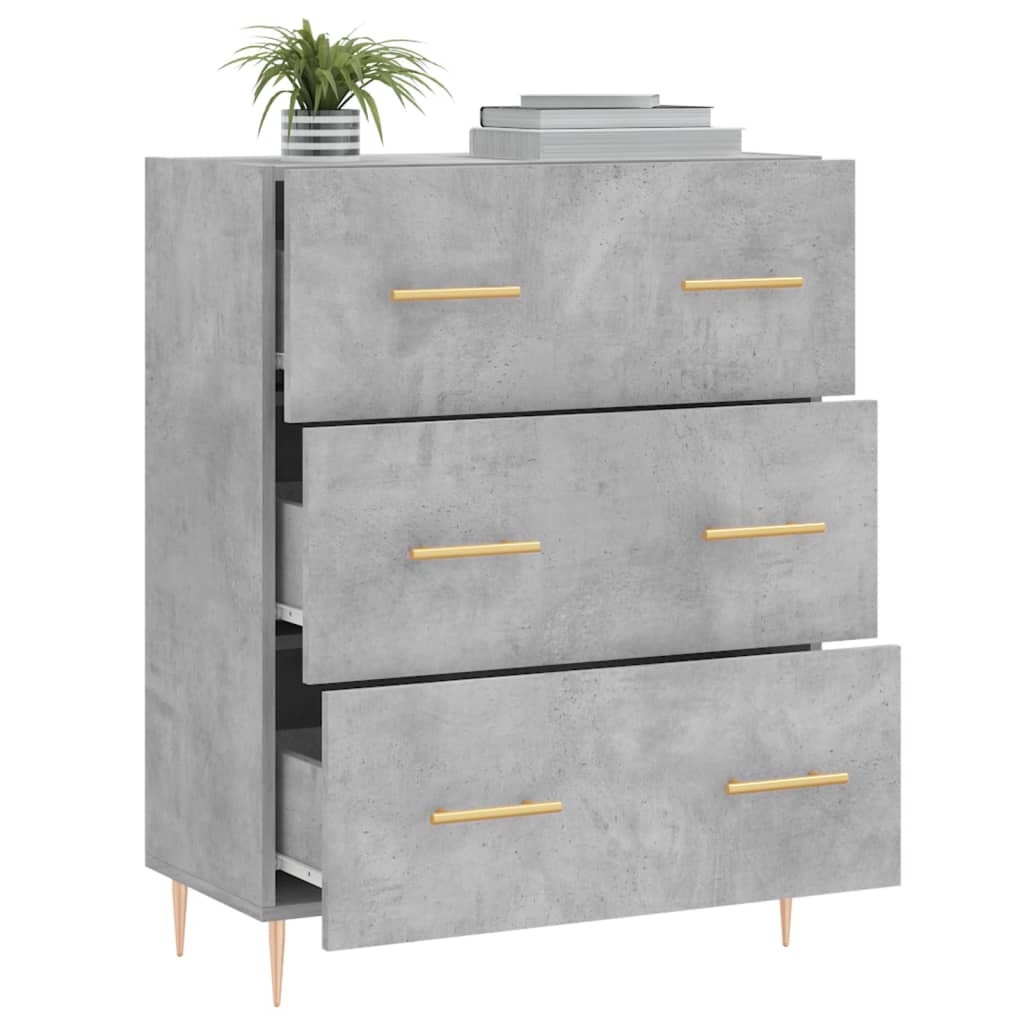 Sideboard, concrete grey, 69.5x34x90 cm, composite wood