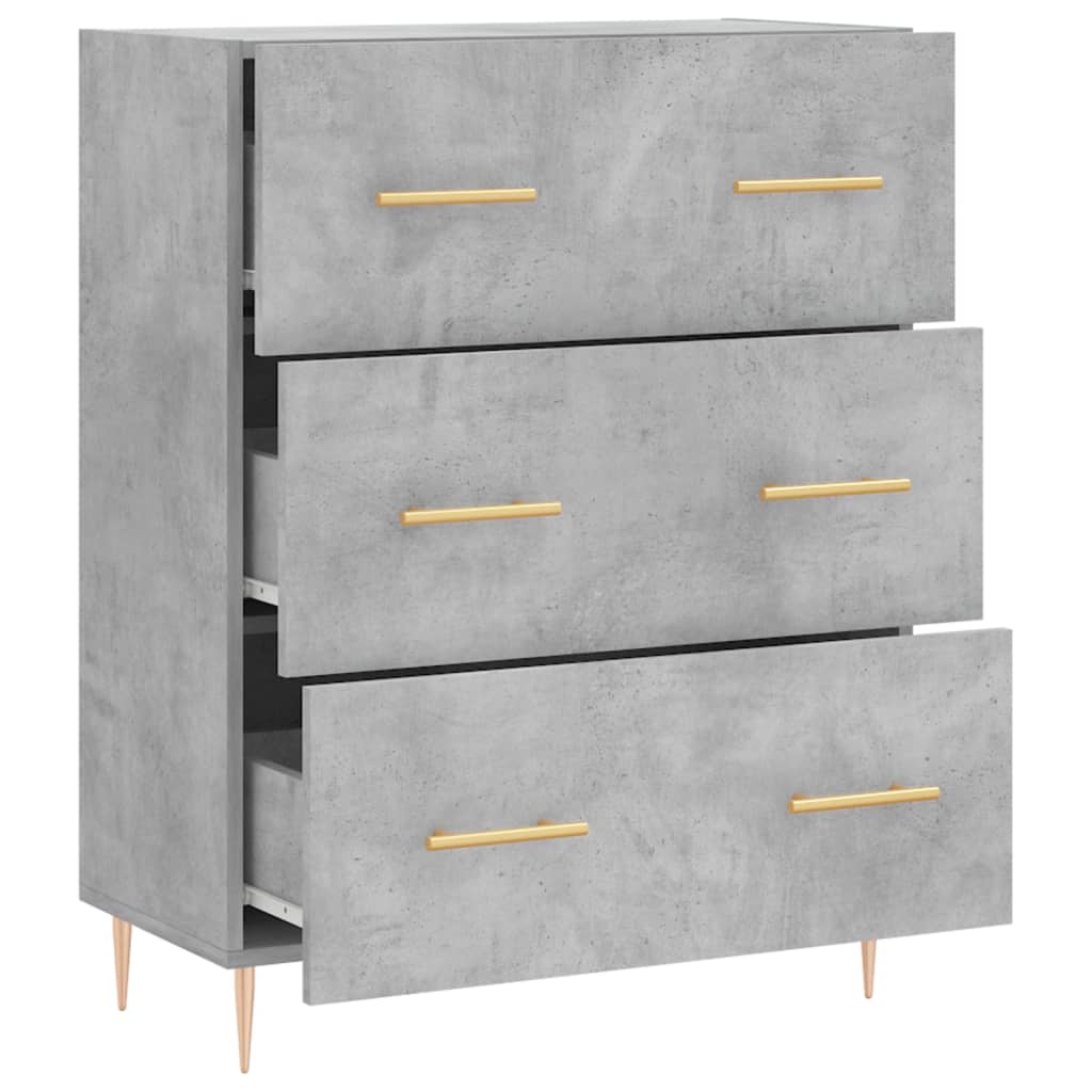 Sideboard, concrete grey, 69.5x34x90 cm, composite wood