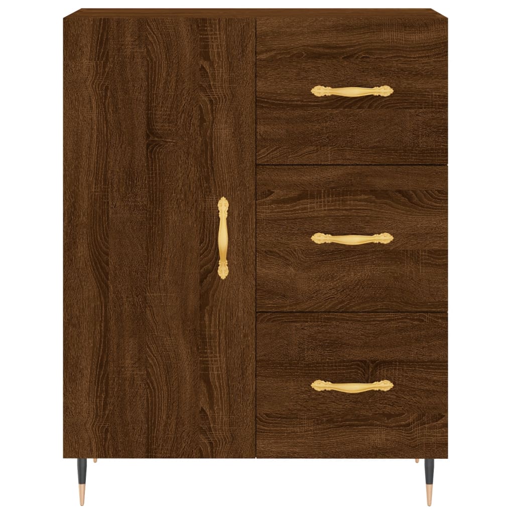 Sideboard, brown oak, 69.5x34x90 cm, processed wood