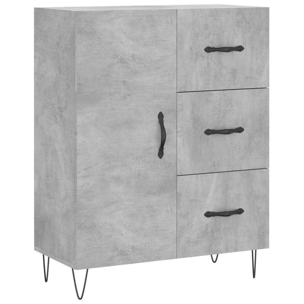 Sideboard, concrete grey, 69.5x34x90 cm, composite wood