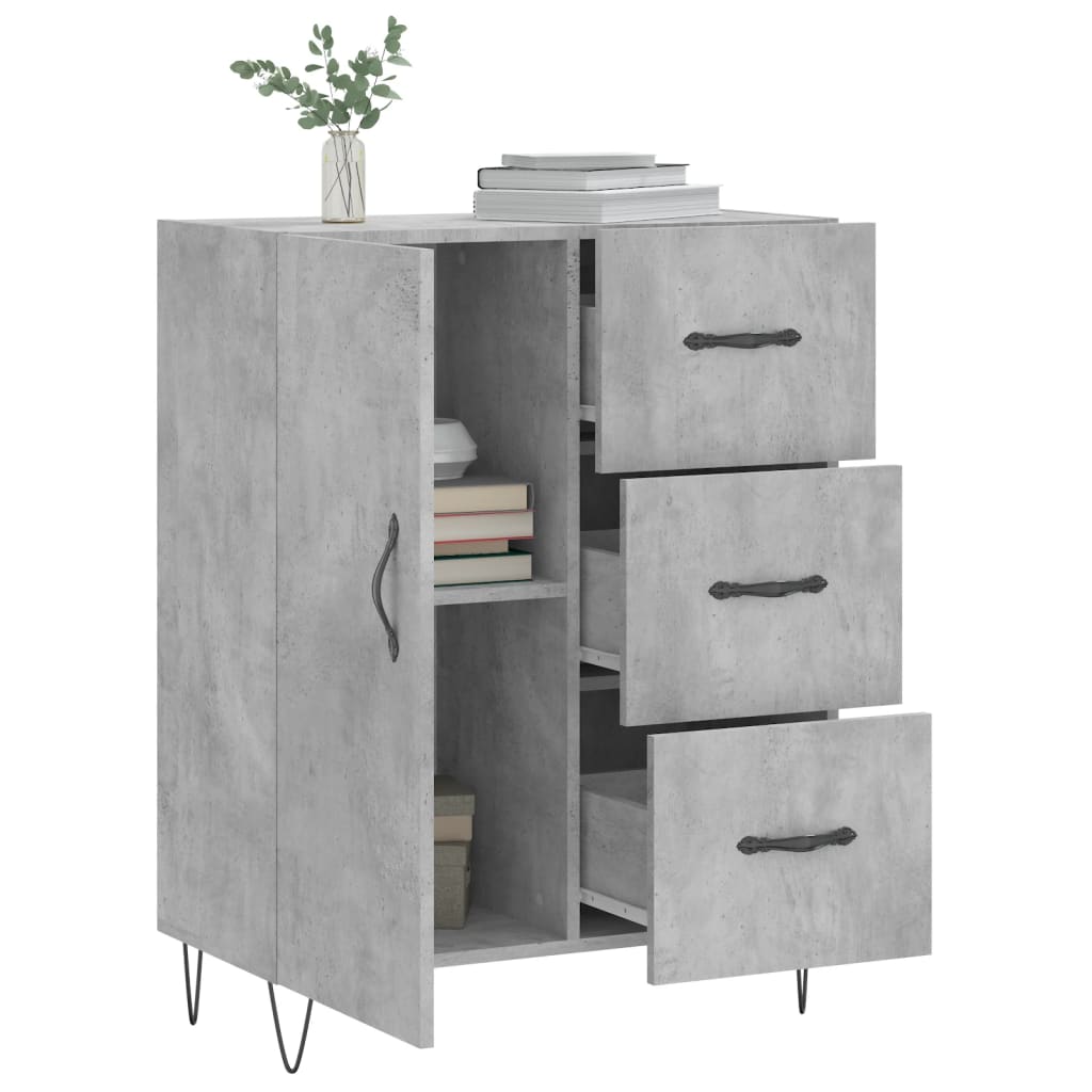 Sideboard, concrete grey, 69.5x34x90 cm, composite wood