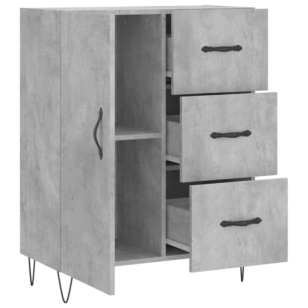 Sideboard, concrete grey, 69.5x34x90 cm, composite wood