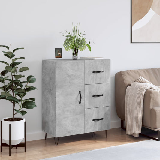 Sideboard, concrete grey, 69.5x34x90 cm, composite wood