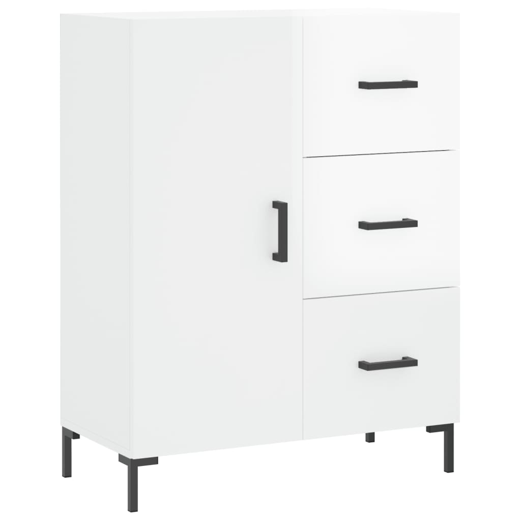 Sideboard, high-gloss white, 69.5x34x90 cm, composite wood