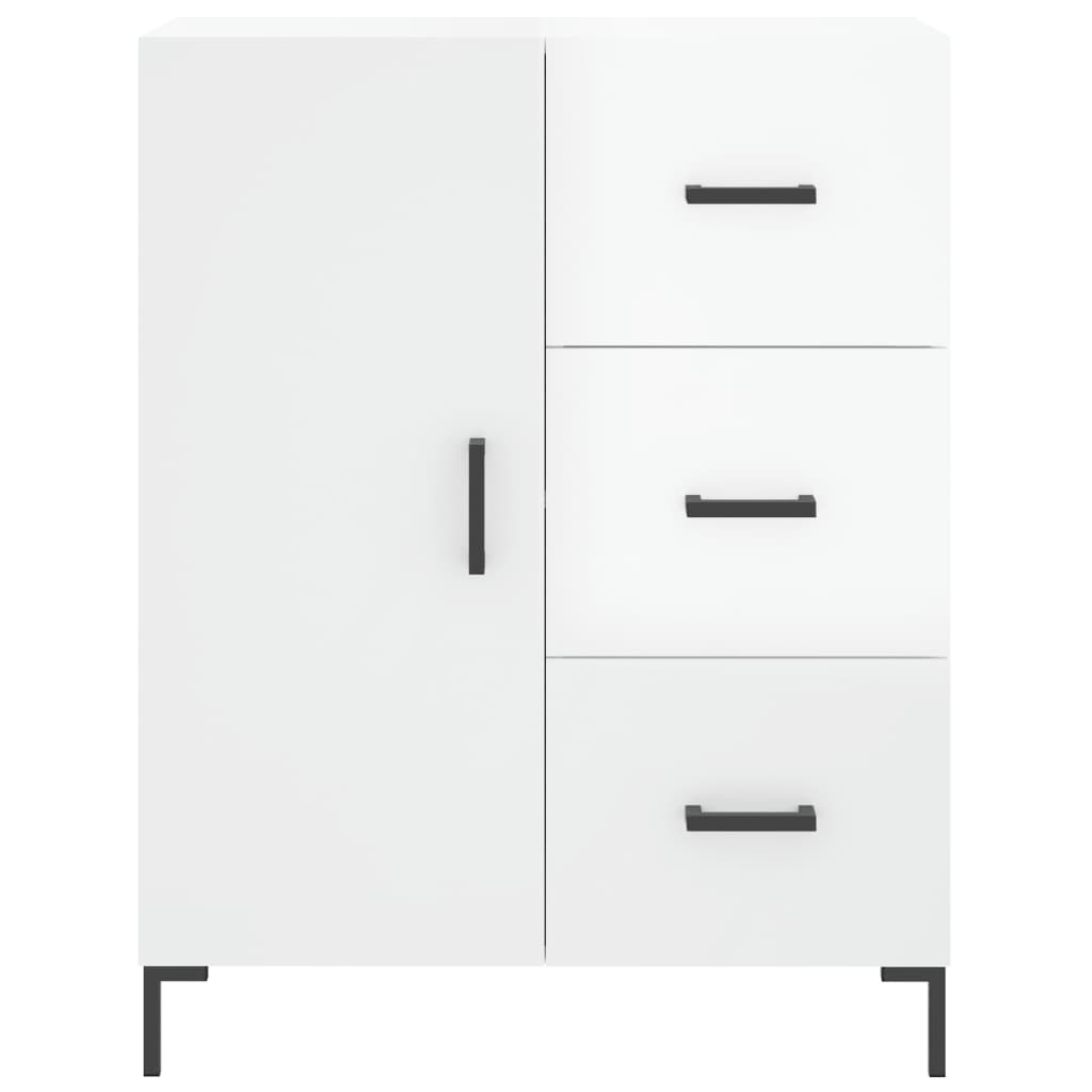 Sideboard, high-gloss white, 69.5x34x90 cm, composite wood