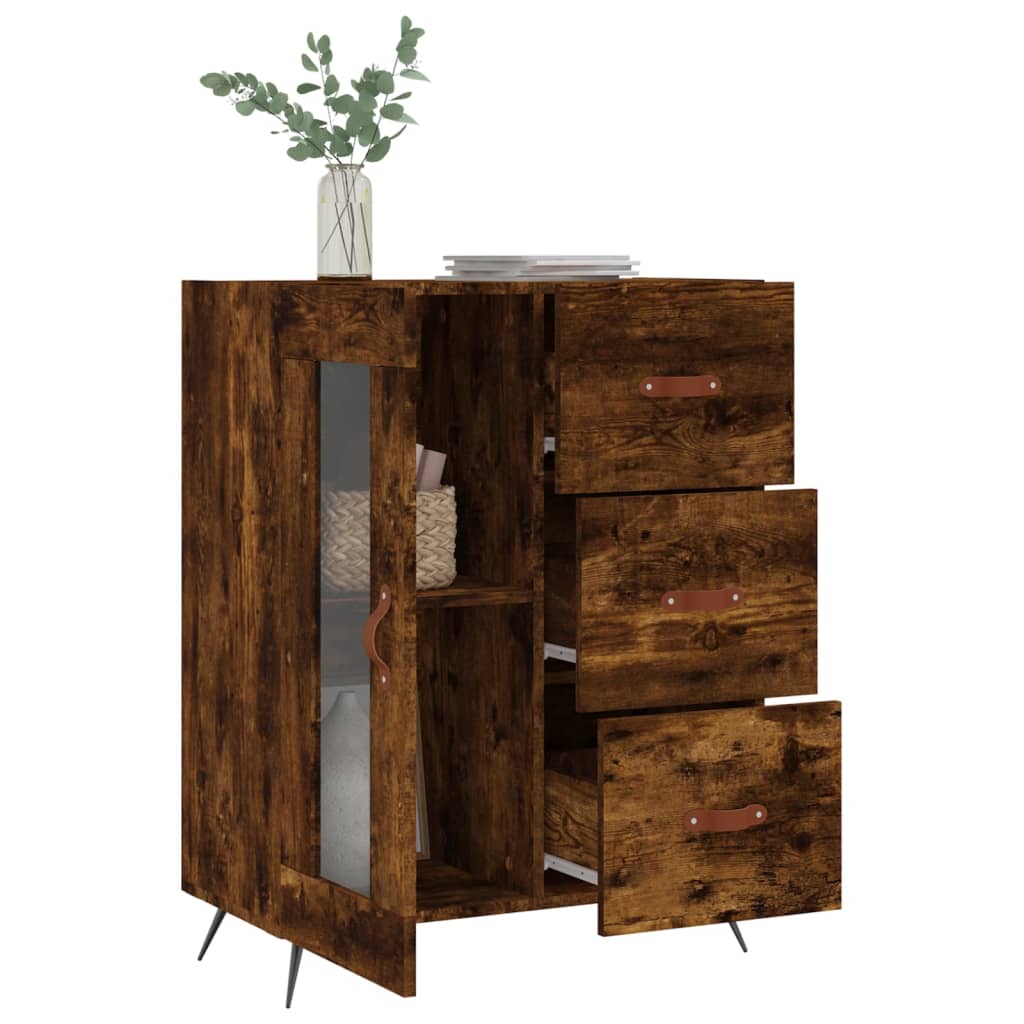 Sideboard, smoky oak, 69.5x34x90 cm, composite wood