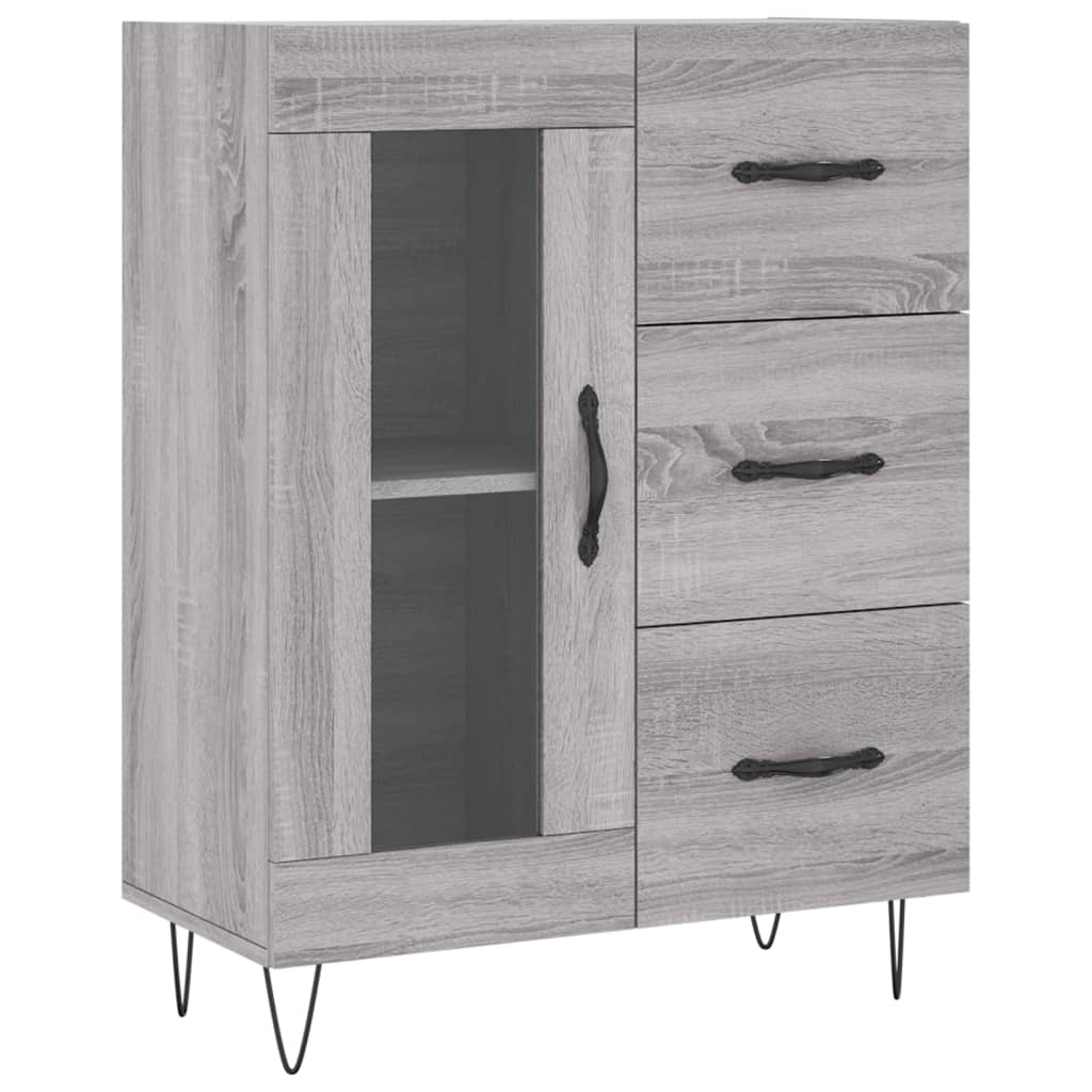 Sideboard, sonoma grey, 69.5x34x90 cm, composite wood