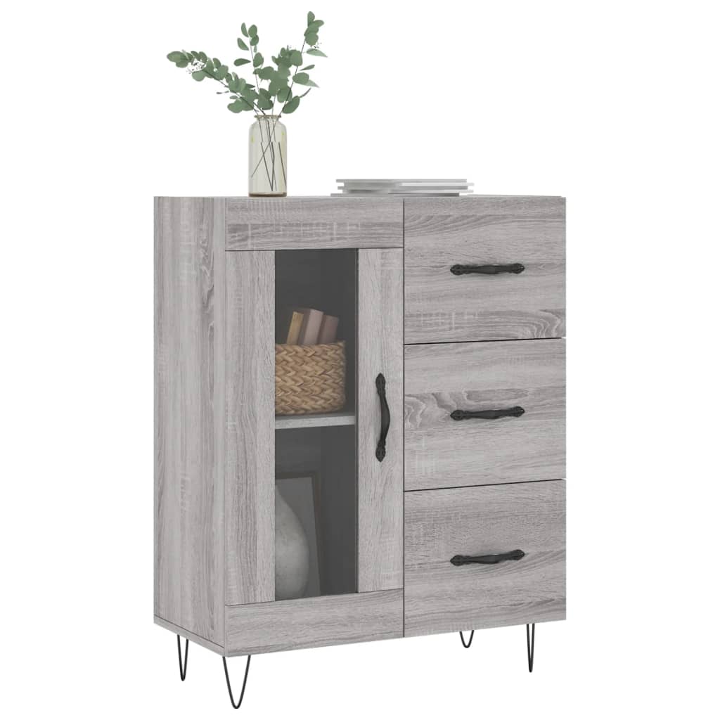 Sideboard, sonoma grey, 69.5x34x90 cm, composite wood