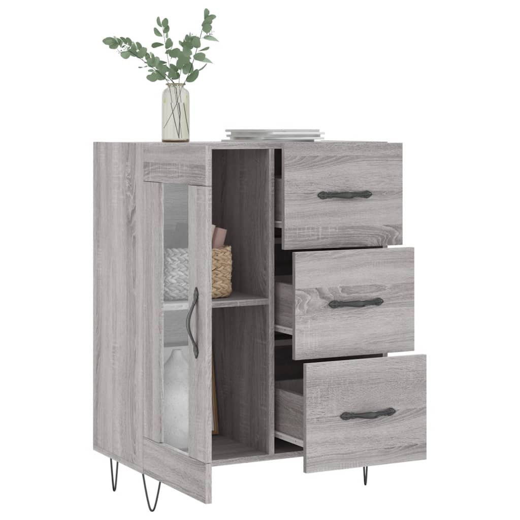 Sideboard, sonoma grey, 69.5x34x90 cm, composite wood