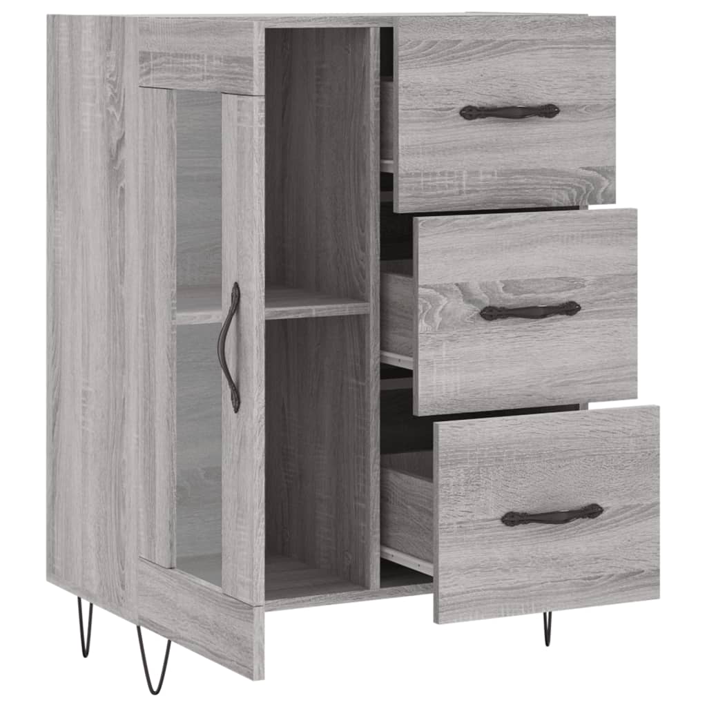 Sideboard, sonoma grey, 69.5x34x90 cm, composite wood