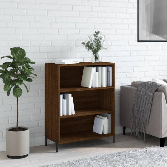 Cabinet with shelves, brown oak, 69.5x32.5x90 cm, composite wood