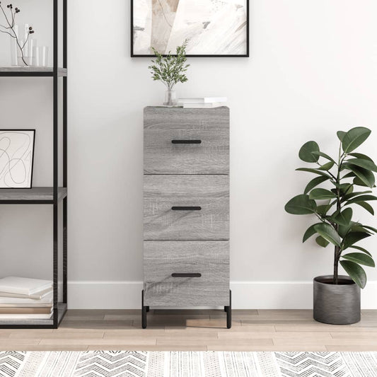 Sideboard, sonoma grey, 34.5x34x90 cm, composite wood