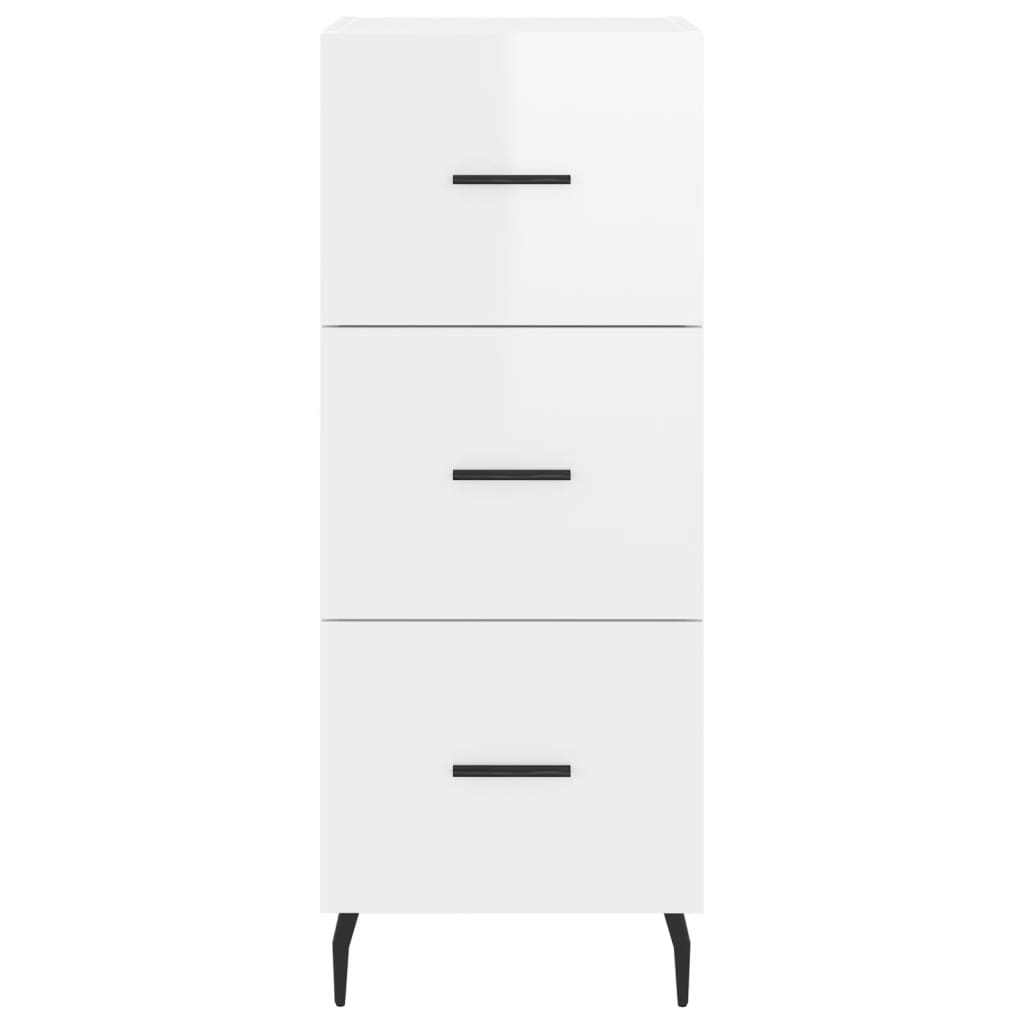 Sideboard, high-gloss white, 34.5x34x90 cm, composite wood