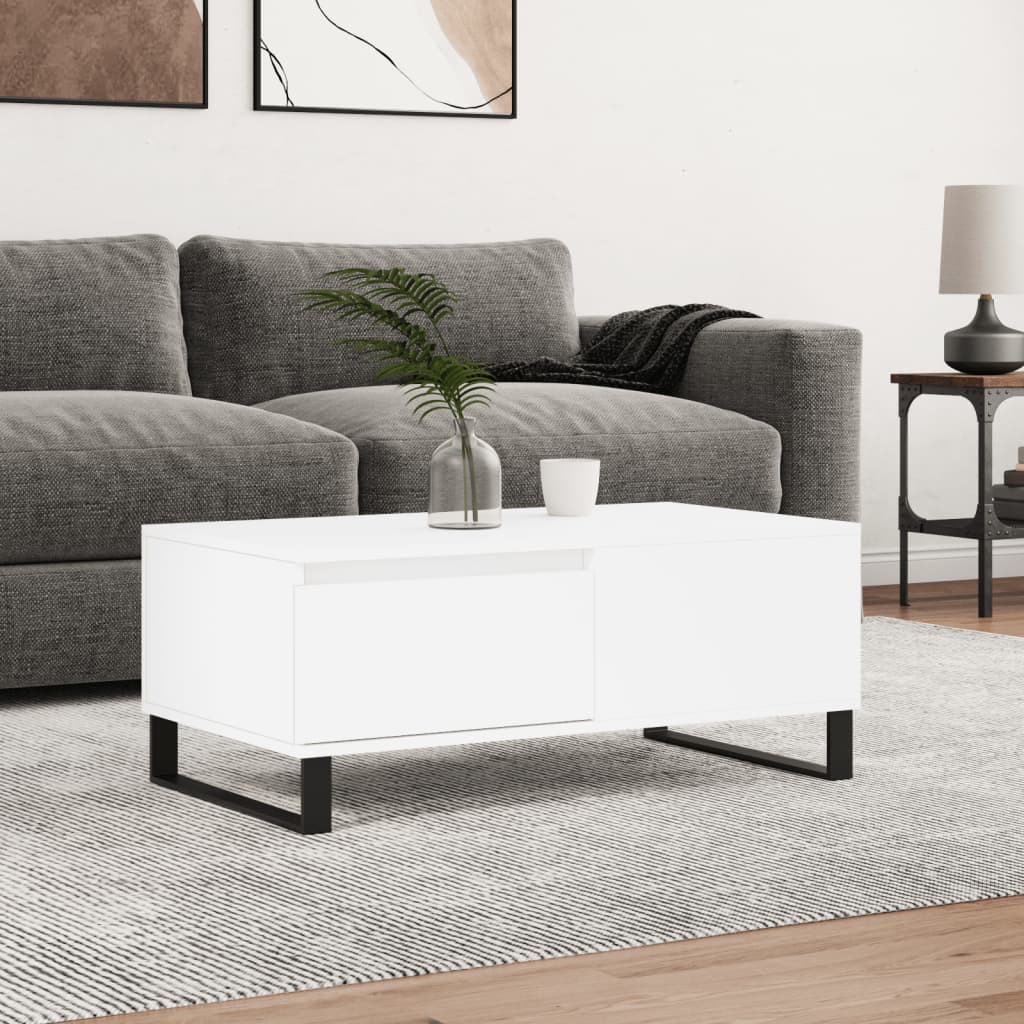 Coffee table, white, 90x50x36.5 cm, processed wood