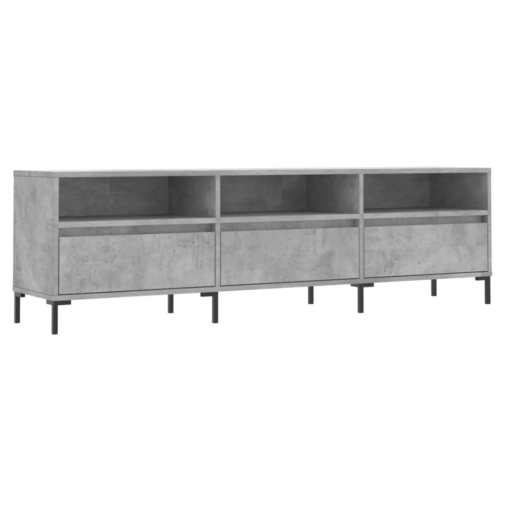 TV cabinet, concrete grey, 150x30x44.5 cm, processed wood