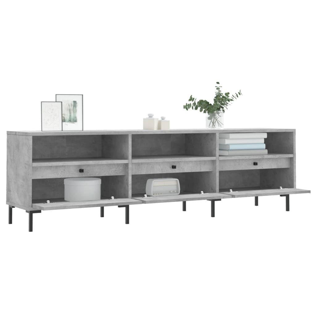 TV cabinet, concrete grey, 150x30x44.5 cm, processed wood