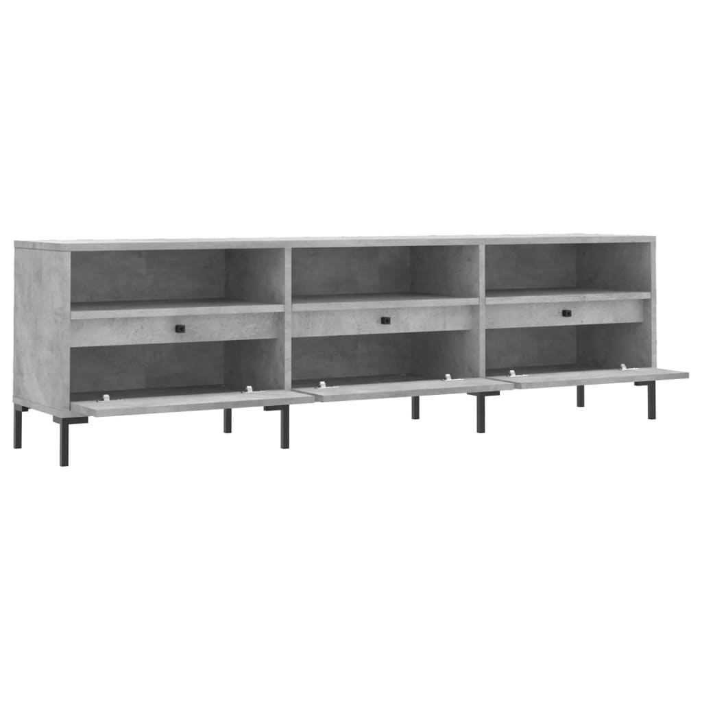 TV cabinet, concrete grey, 150x30x44.5 cm, processed wood