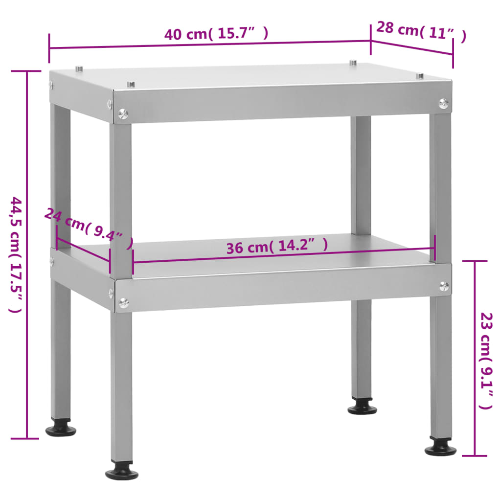 Smoker oven table, 40x28x44.5 cm, galvanized steel