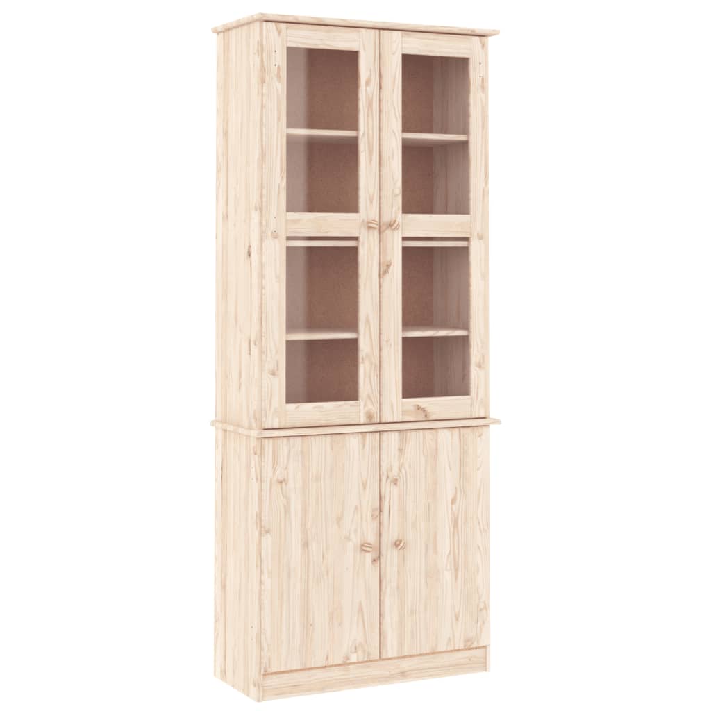 Glass display cabinets "ALTA" 77x35x186.5 cm, solid pine wood