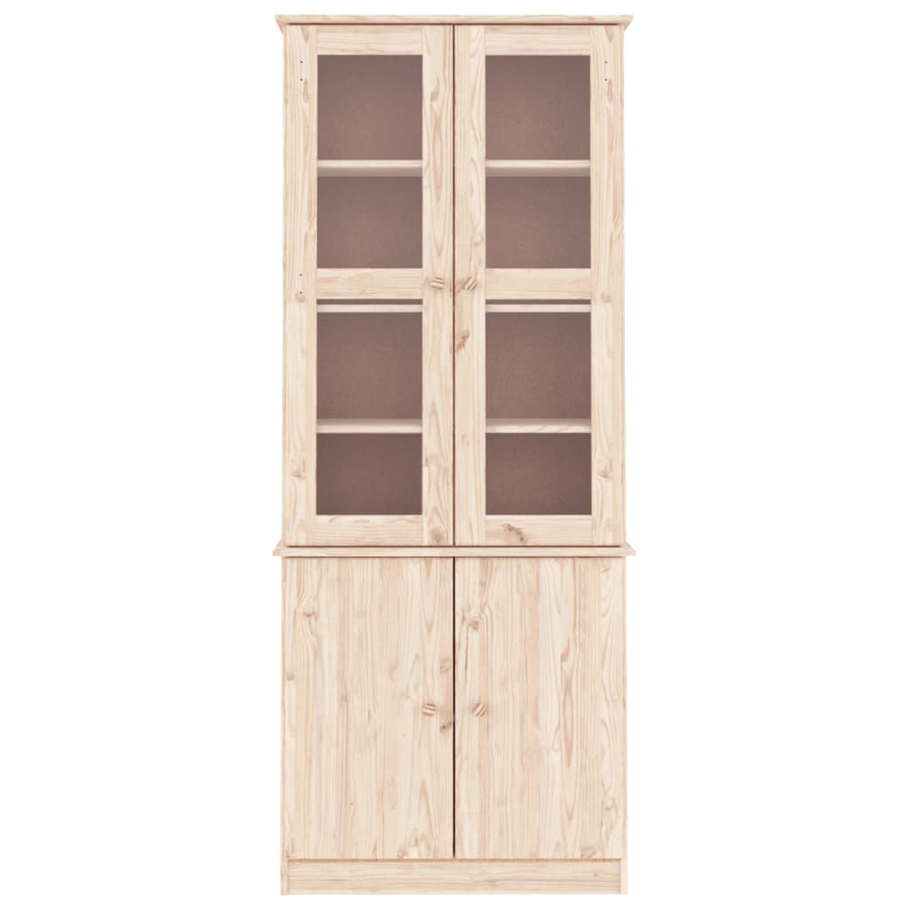 Glass display cabinets "ALTA" 77x35x186.5 cm, solid pine wood