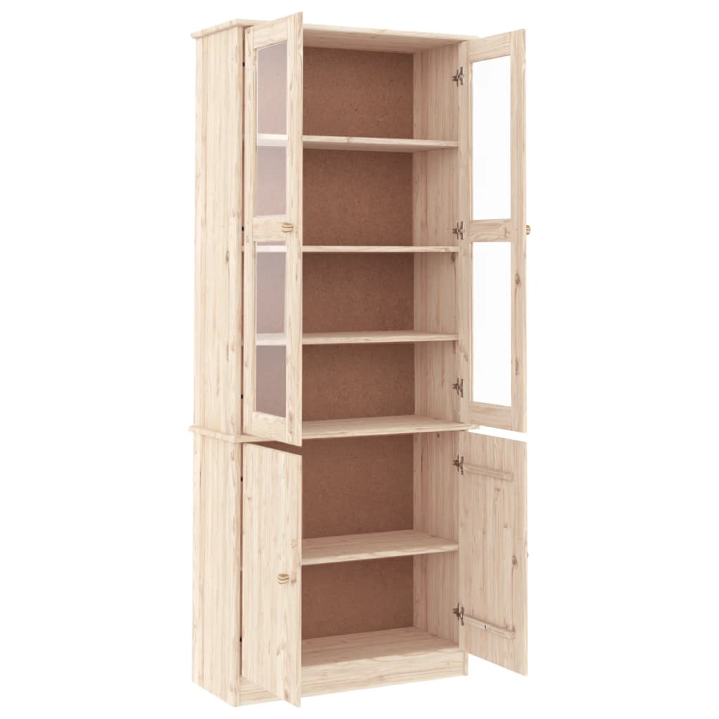 Glass display cabinets "ALTA" 77x35x186.5 cm, solid pine wood