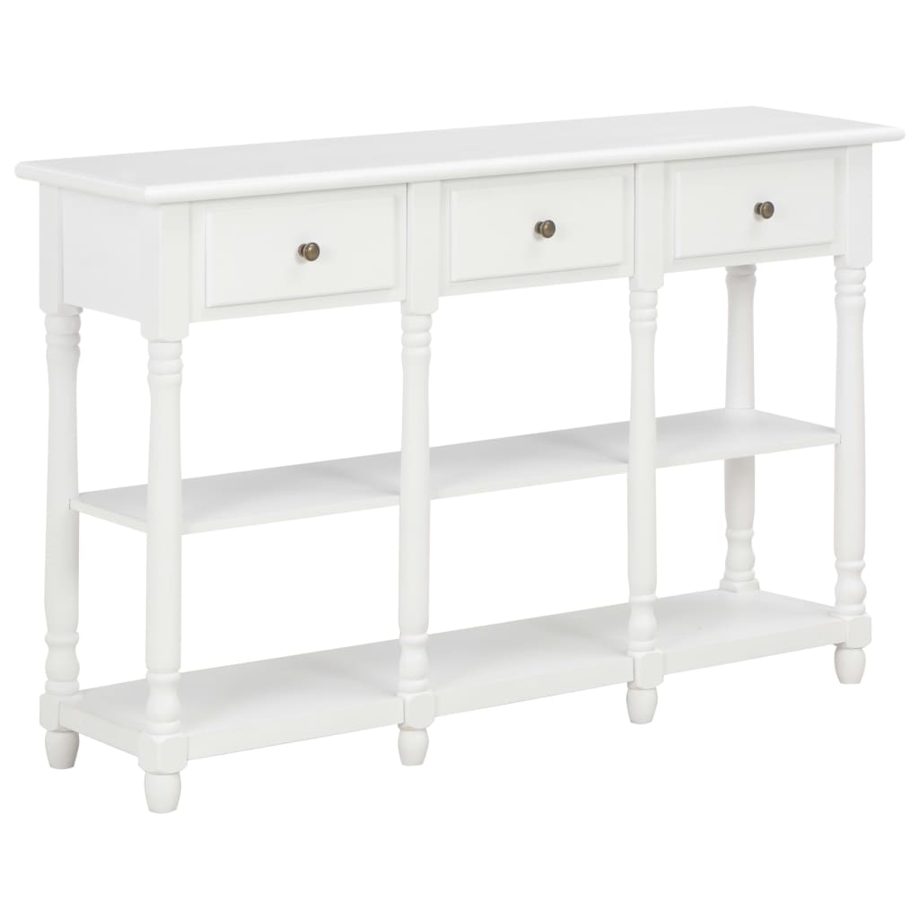 Console table, white, 110x30x76 cm, processed wood