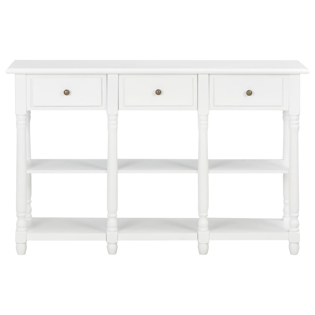 Console table, white, 110x30x76 cm, processed wood