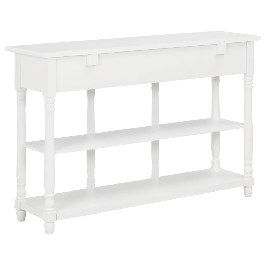 Console table, white, 110x30x76 cm, processed wood