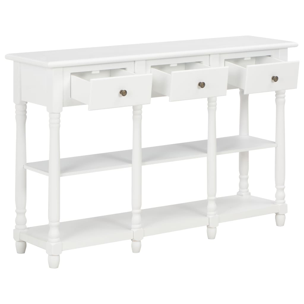 Console table, white, 110x30x76 cm, processed wood