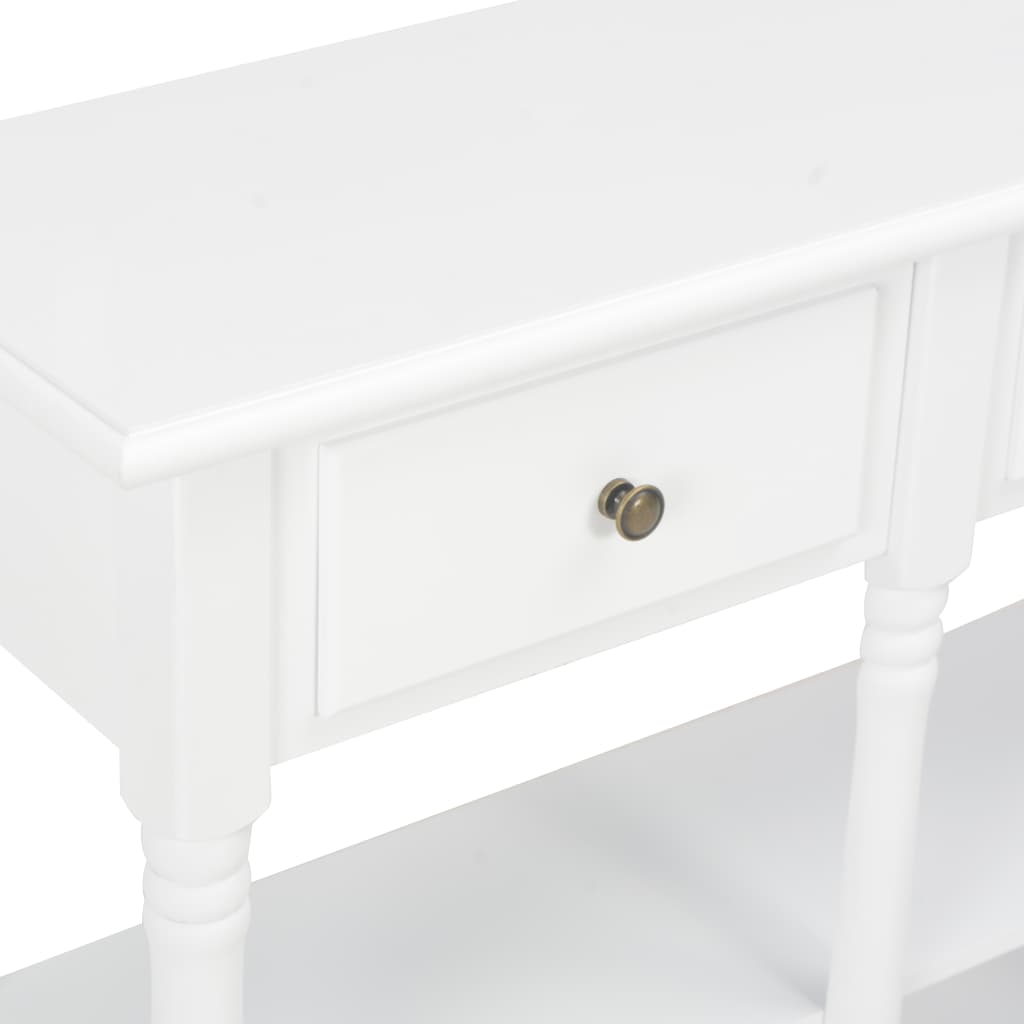 Console table, white, 110x30x76 cm, processed wood