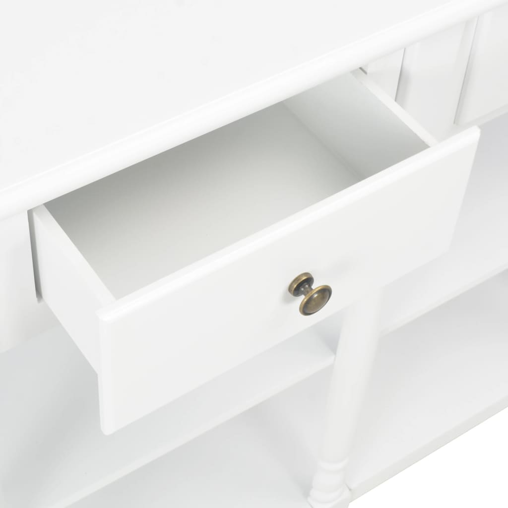 Console table, white, 110x30x76 cm, processed wood