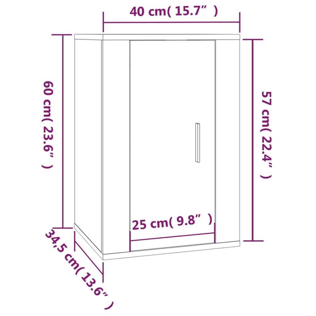 TV cabinet set, 2 pieces, high-gloss white, engineered wood