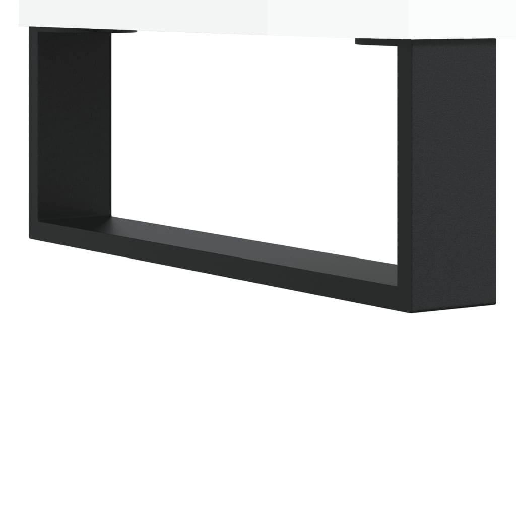 Bedside tables, 2 pcs., high-gloss white, 40x30x50 cm, composite wood